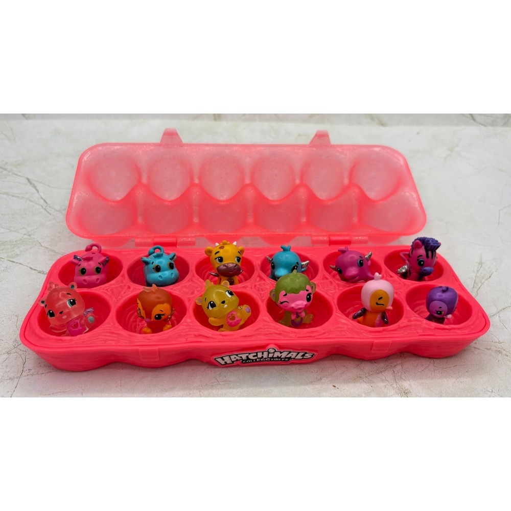 Hatchimals Colleggtibles 12 Pack Pink Egg Carton‎ Tray Assorted Animal Figurines